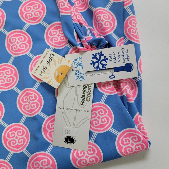 Lulu-B Blue And Pink Medallion Print Sleeveless Travel Shift Dress‎ Sz L NEW - Picture 10 of 12